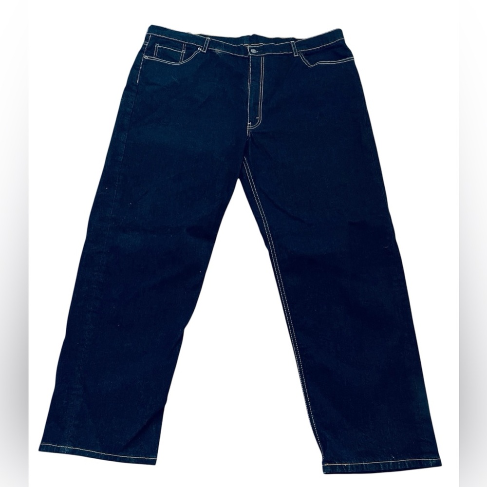 Levi's Jeans Mens Big & Tall 48 X 32 Dark Blue Relaxed Boot Cut Stretch Denim